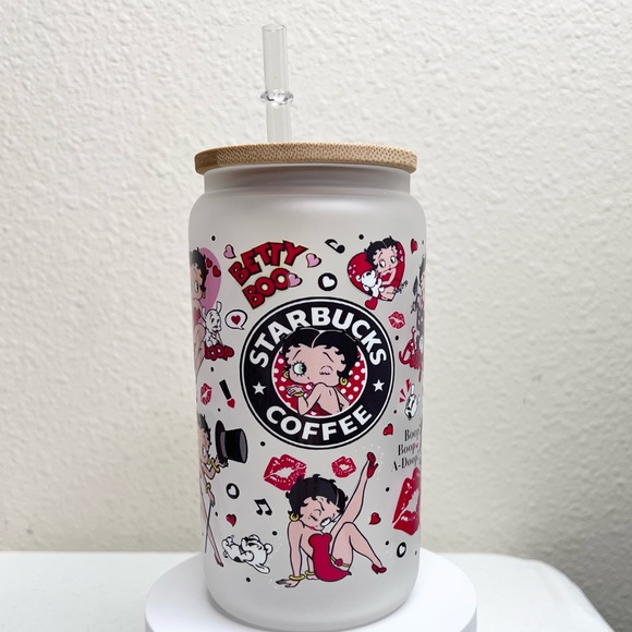 Starbucks Coffee and Betty Boop Handmade Libbey Glass Cup - Picture 5 of 5